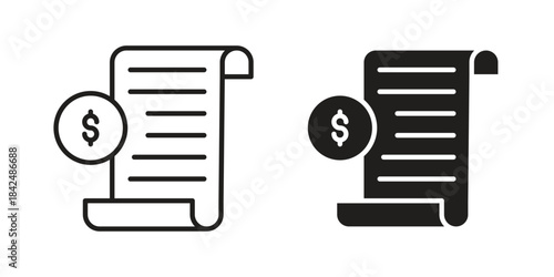 Bank statement icons collection. Line vector sign, symbol for web and mobile