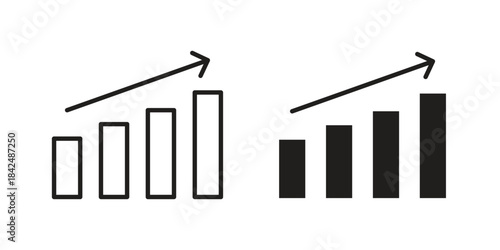 Business growth icons collection. Line vector sign, symbol for web and mobile