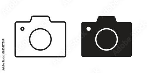 Camera icons collection. Line vector sign, symbol for web and mobile