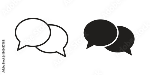 Chat bubble icons collection. Line vector sign, symbol for web and mobile