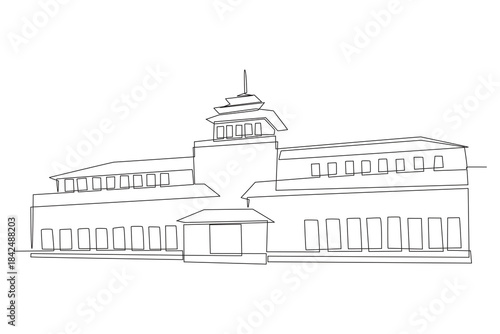 Gedung sate concept one-line drawing