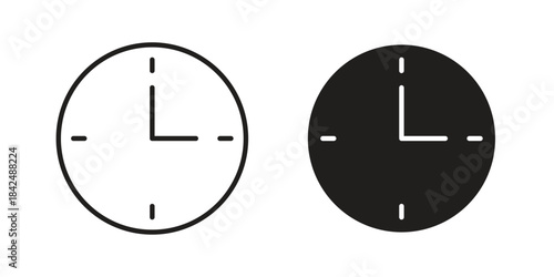 Clock icons collection. Line vector sign, symbol for web and mobile
