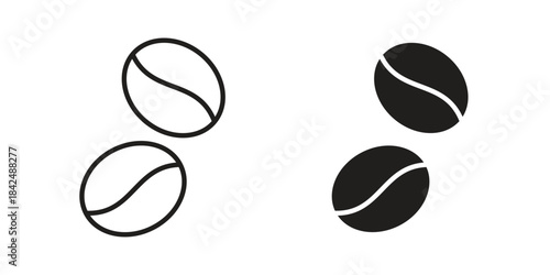 Coffee Bean icons collection. Line vector sign, symbol for web and mobile