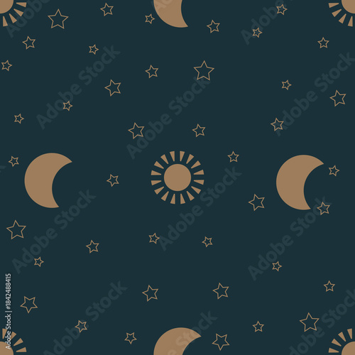 seamless pattern sun stars kids wallpaper