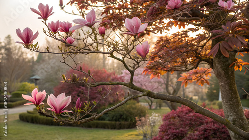 Highlight the ornamental pink calyces by pairing the tree with bronze or burgundy foliage plants.