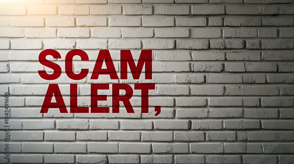 Fototapeta premium Stay vigilant! Spotting scams is vital in today's digital world. Protect yourself from fraud. Awareness is the first line of defense against deceptive schemes. #staysafe