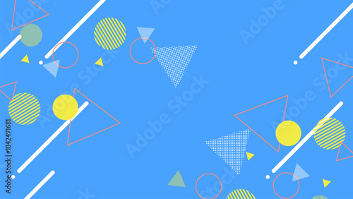 メンフィス調幾何学模様背景【16:9素材シリーズ】