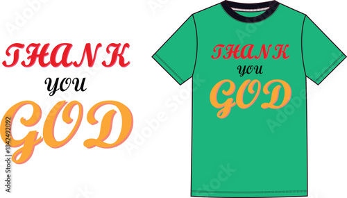 THANK YOU GOD a t shirt design, background color is blue