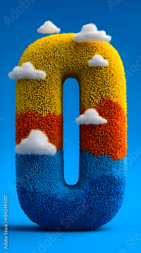 Fuzzy Zero with Clouds and Color Gradient