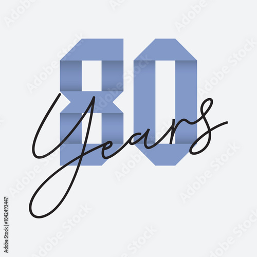 80 years anniversary illustration template design