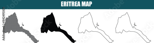 Bild auf Leinwand Eritrea Map Illustrations in Various Styles