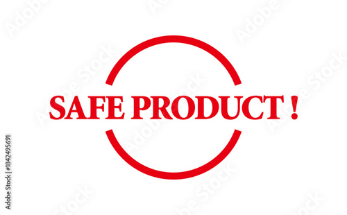SAFE PRODUCT ! - Red Rubber Stamp with text SAFE PRODUCT !
