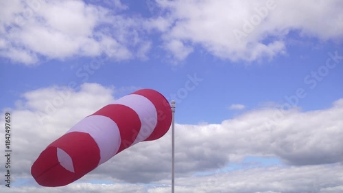 Textile Cone For Determining Wind Direction At The Airport.