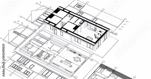  residential architecture plan 3D rendering