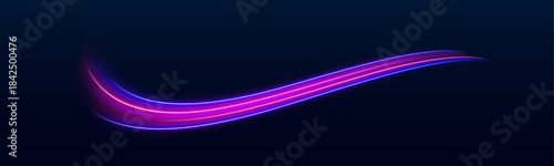 Neon fiber lines twist dynamically across dark space, sparkling along every curve. Motion creates energy and excitement. Great for futuristic visuals.