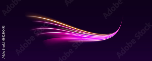 High-speed light ribbons twist and swirl, leaving radiant trails behind. Sparks illuminate every motion vividly. Perfect for sci-fi posters.