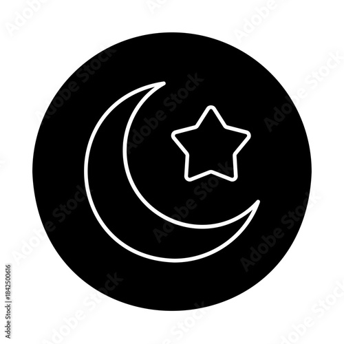 Crescent with stars pattern