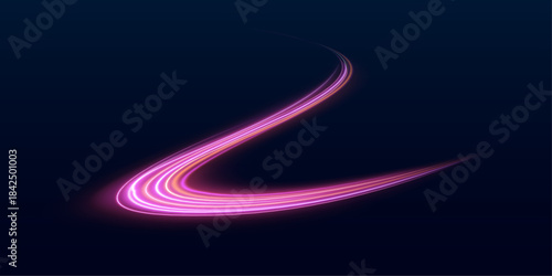 Neon waves twist elegantly, leaving radiant trails behind. Particles shimmer vividly in motion. Perfect for sci-fi and modern digital visuals.