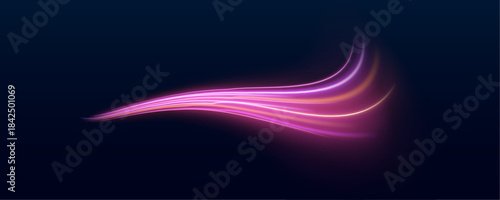 Abstract glowing spirals twist like liquid ribbons, sparkling with energy. Each curve leaves a luminous trail. Perfect for sci-fi and digital designs. 