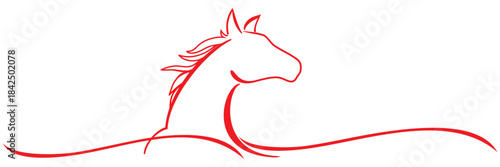 Chinese new year fire horse line art Illustration background
