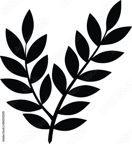 Black Stylized Laurel or Olive Branches