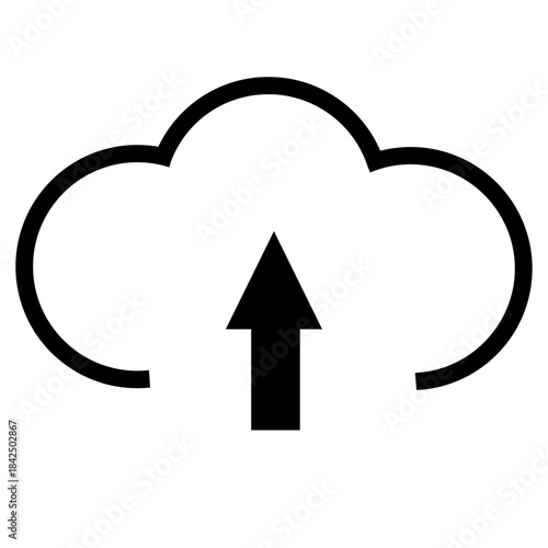 Upload Cloud Icon Vector – Cloud Storage and File Upload Symbol