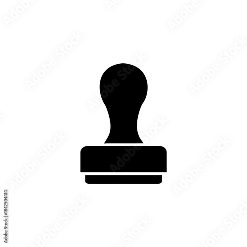 Canvas Print Black Vector Stamp Icon – Minimalist Silhouette for Branding & UI Design