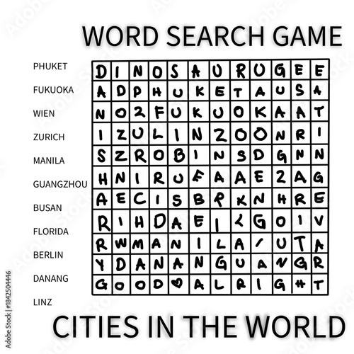 qr code word search game cities in the world 