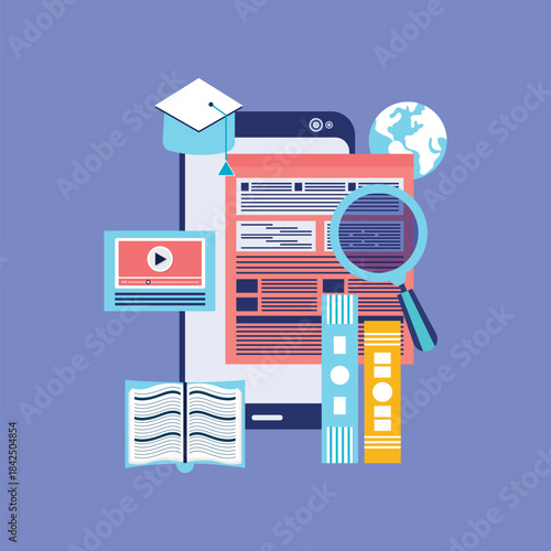 Online education concept. e-learning, online courses concept