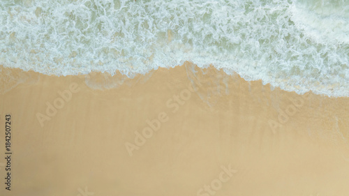 Nature of the ocean and blue sky Summer with sunshine, sandy beaches, clear blue waters sparkling against the blue sky. on an island with good ecology and environment Background for summer vacation