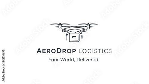 Aerodrop Logistics drone delivery service logo with slogan.