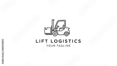 Minimalist Forklift Logistics Logo Design for Transport and Industry.