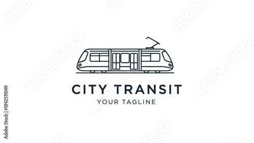 Modern city transit train line art illustration design.