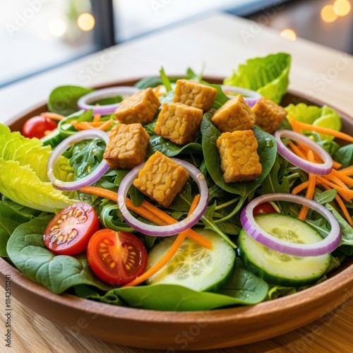 Fresh and Vibrant Vegan Tempeh Salad: A Colorful and Healthy Culinary Delight