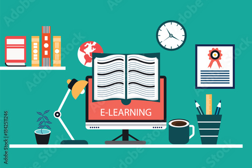 E-learning and online education concept