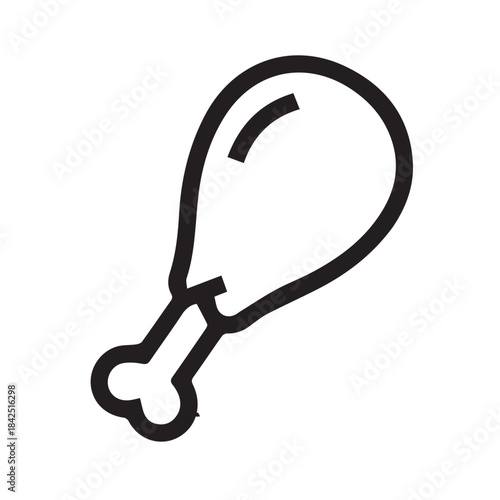 Chicken thigh vector illustration logo icon