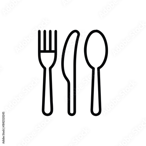 cutlery, spoon, fork, knife, utensil, dining, thin, line, minimal, set, tableware, kitchen, culinary