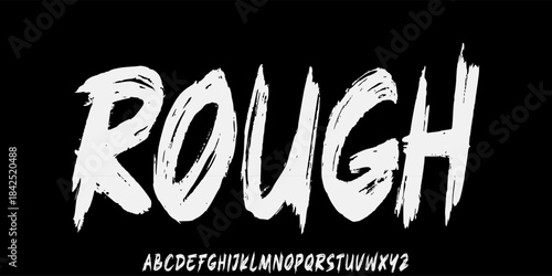 Bold brush vector font. Alphabet handmade brush with uppercase and lowercase.