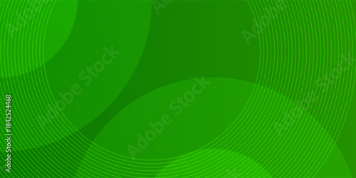 Green circle geomteric shapes and stripes. Circle composition abstract background. Modern design.