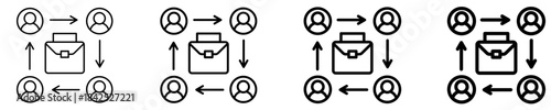 Job Rotation Icon Set Different Style Collection
