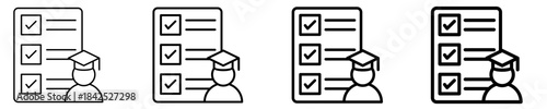 Evaluation Checklist Icon Set Different Style Collection

