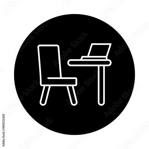 Chair with laptop