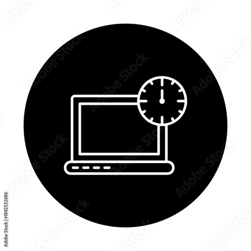 Clock with laptop