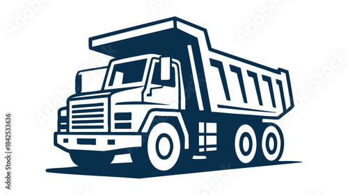 Simple illustration of a heavy-duty dump truck used for construction and transport