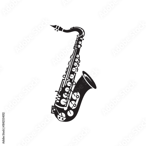 Saxophone Music Instrument Graphic Illustration Isolated on White Background