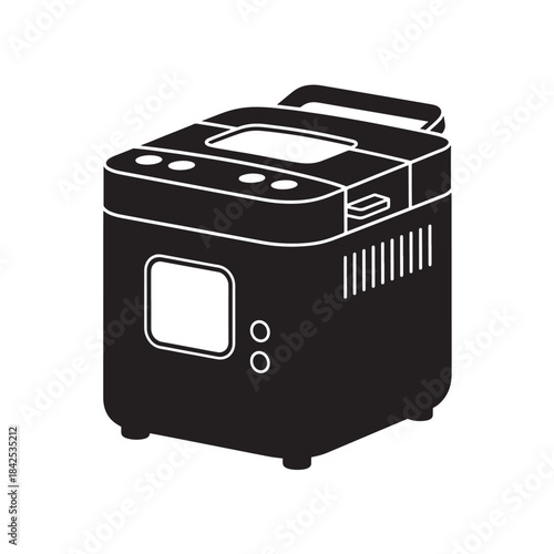 Wallpaper Mural Bread Maker Machine Black Silhouette Icon Isolated on White Background Torontodigital.ca