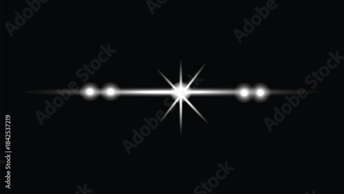 Central Starburst Light Effect with Four Glowing Orbs