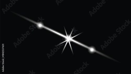 Slanted Light Effect with Starburst and Glowing Orbs