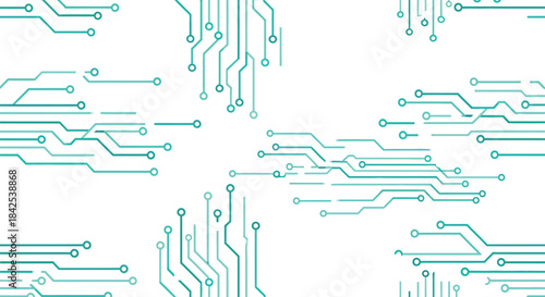 Abstract digital technology background with futuristic circuit board pattern and connecting points