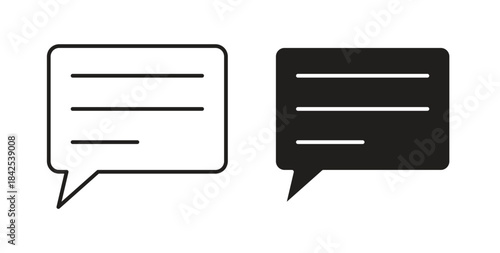 Text icon in line design and solid black and white colors for designs